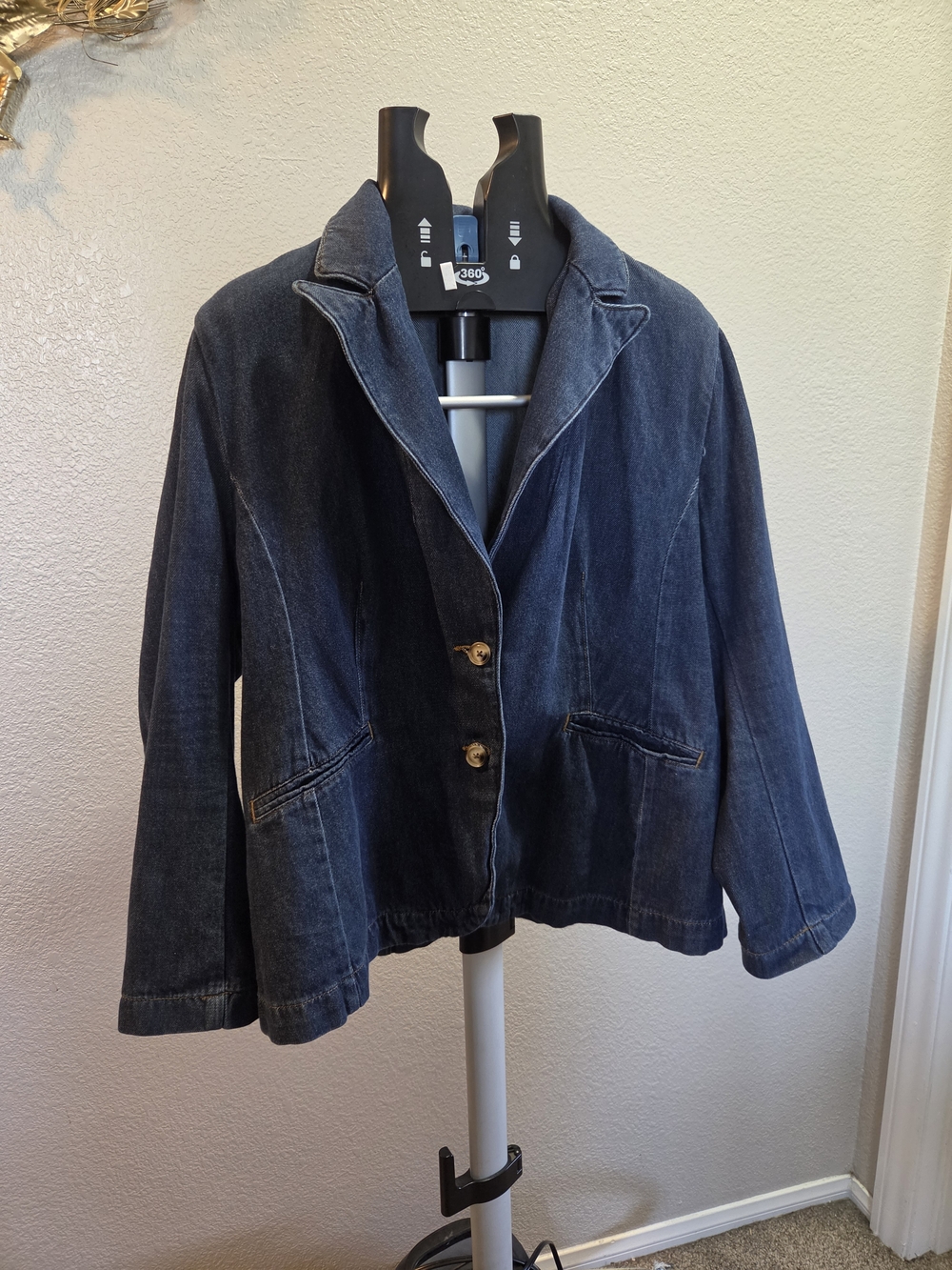 Lane Bryant Dark Blue Denim Blazer Jacket